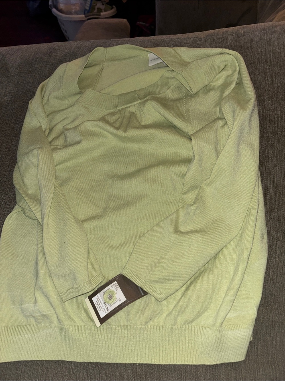 Women’s Merona Lightweight Crewneck Sweater in Pale Green XL
